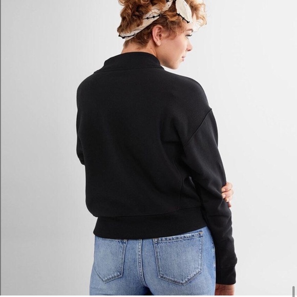 Champion Reverse Weave Crop Black Mock Neck - Picture 3 of 7